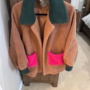 Anthropologie Oversized Fleece Jacket - One Size